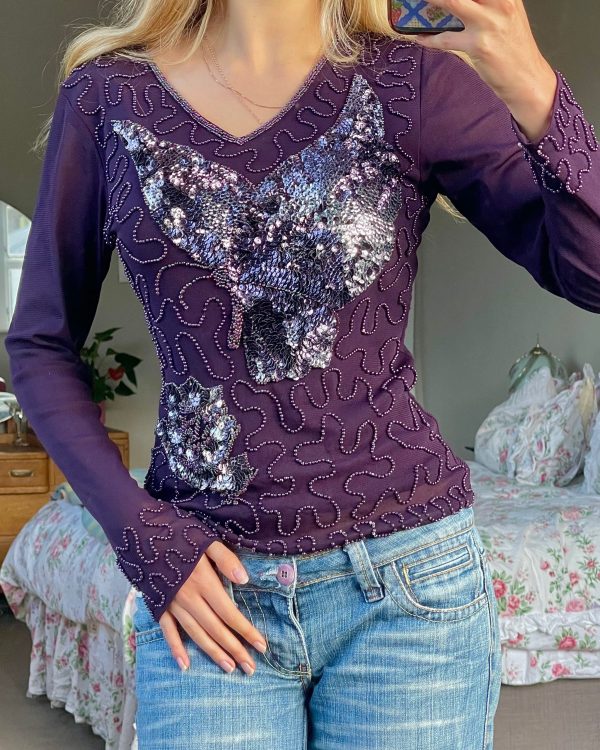 00’s Sequin Embroidered Top