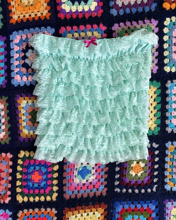 Turquoise Bloomer Tube Top / Mini Skirt